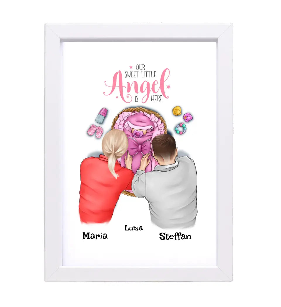 Baby Mädchen Geburt Poster Geschenk personalisiert