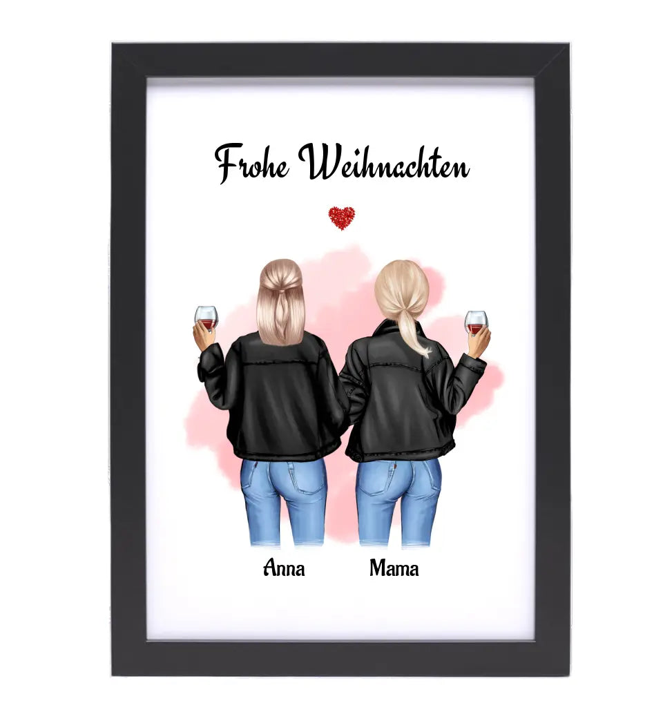 Geschenk Weihnachten Poster Mutter Tochter personalisiert