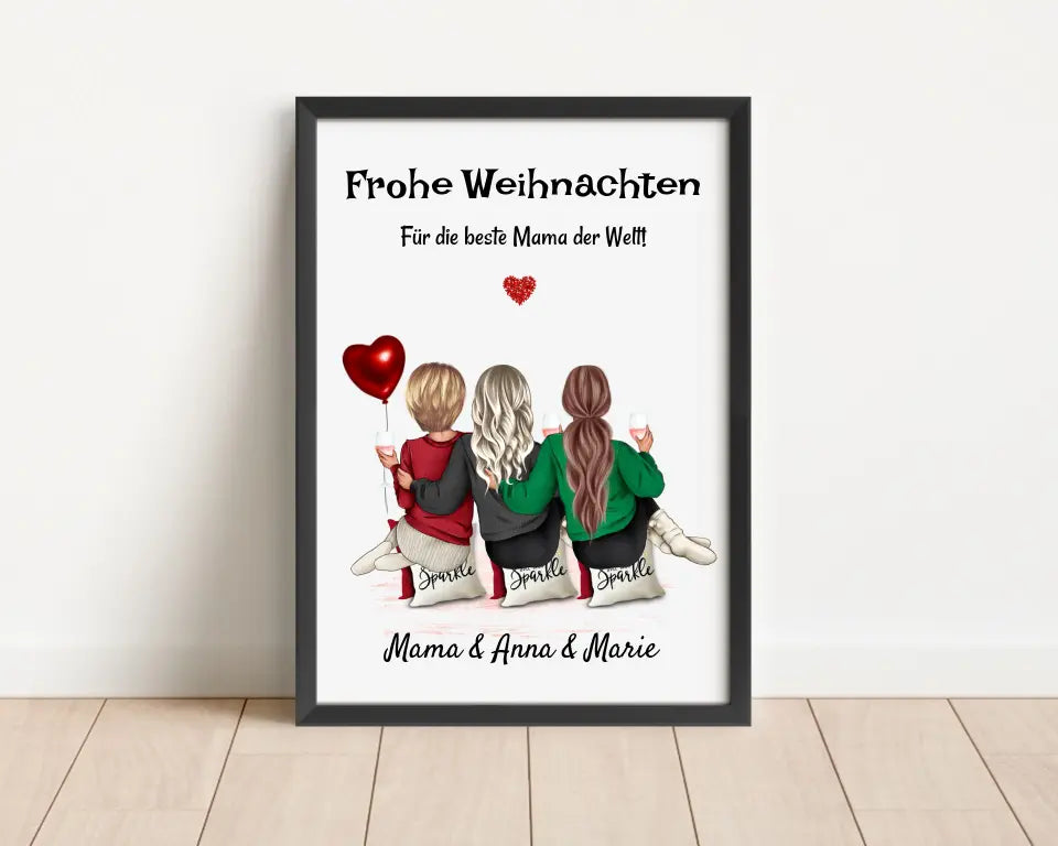 Mutter und 2 Töchter Weihnachtsgeschenk Bild