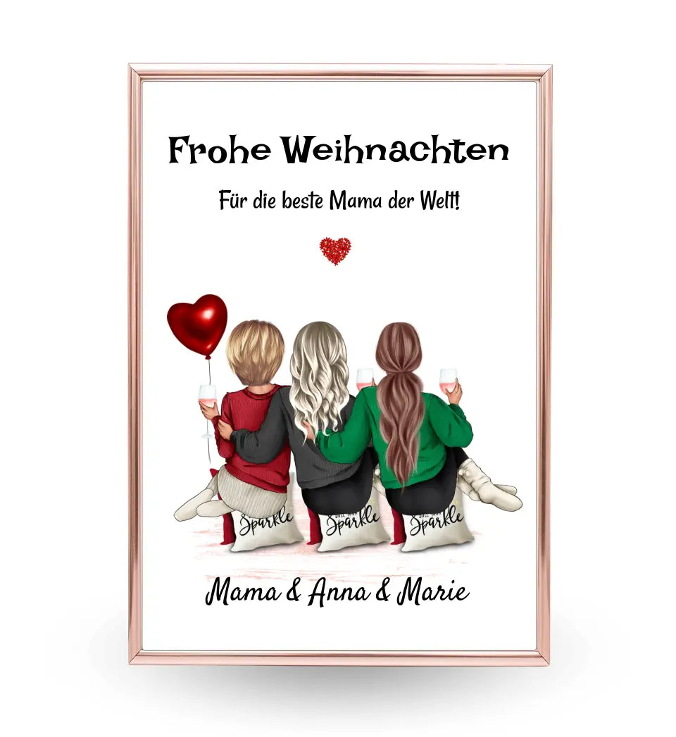 Mutter und 2 Töchter Weihnachtsgeschenk Bild