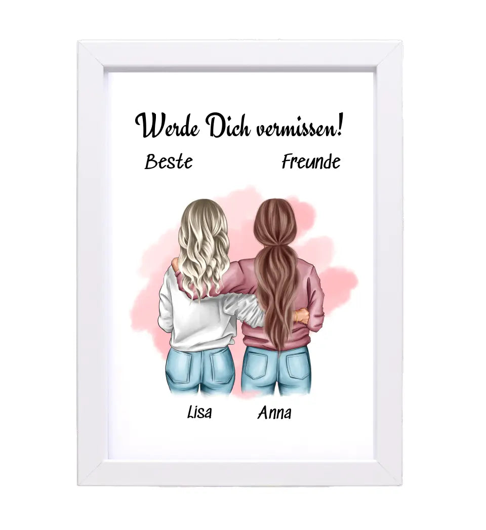 Abschiedsgeschenk beste Freundin Bild personalisiert