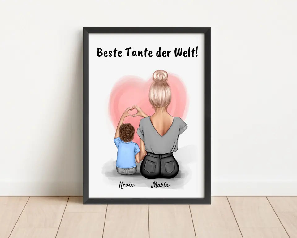 Tante Neffe Poster Geschenk personalisiert