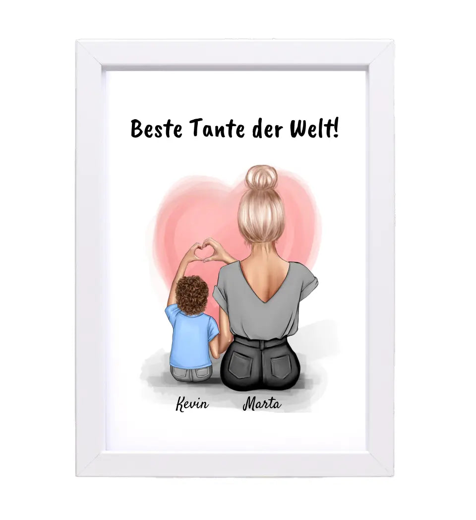 Tante Neffe Poster Geschenk personalisiert