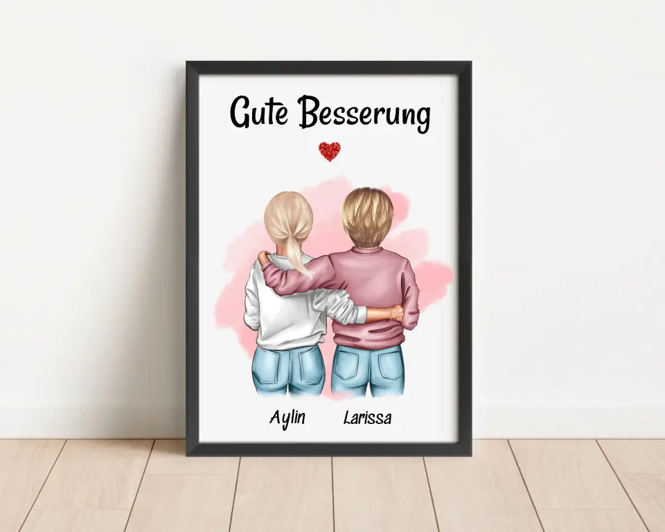 Beste Freundin Gute Besserung Bild Geschenk personalisiert