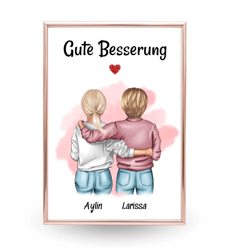 Beste Freundin Gute Besserung Bild Geschenk personalisiert