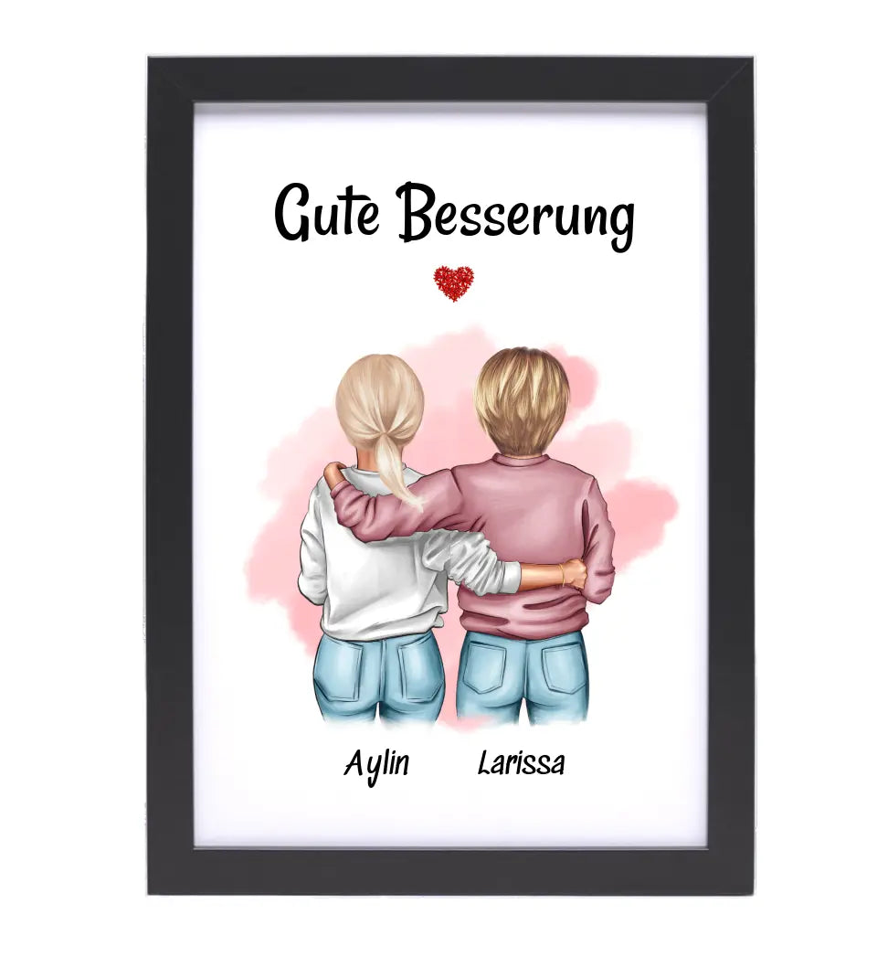 Beste Freundin Gute Besserung Bild Geschenk personalisiert