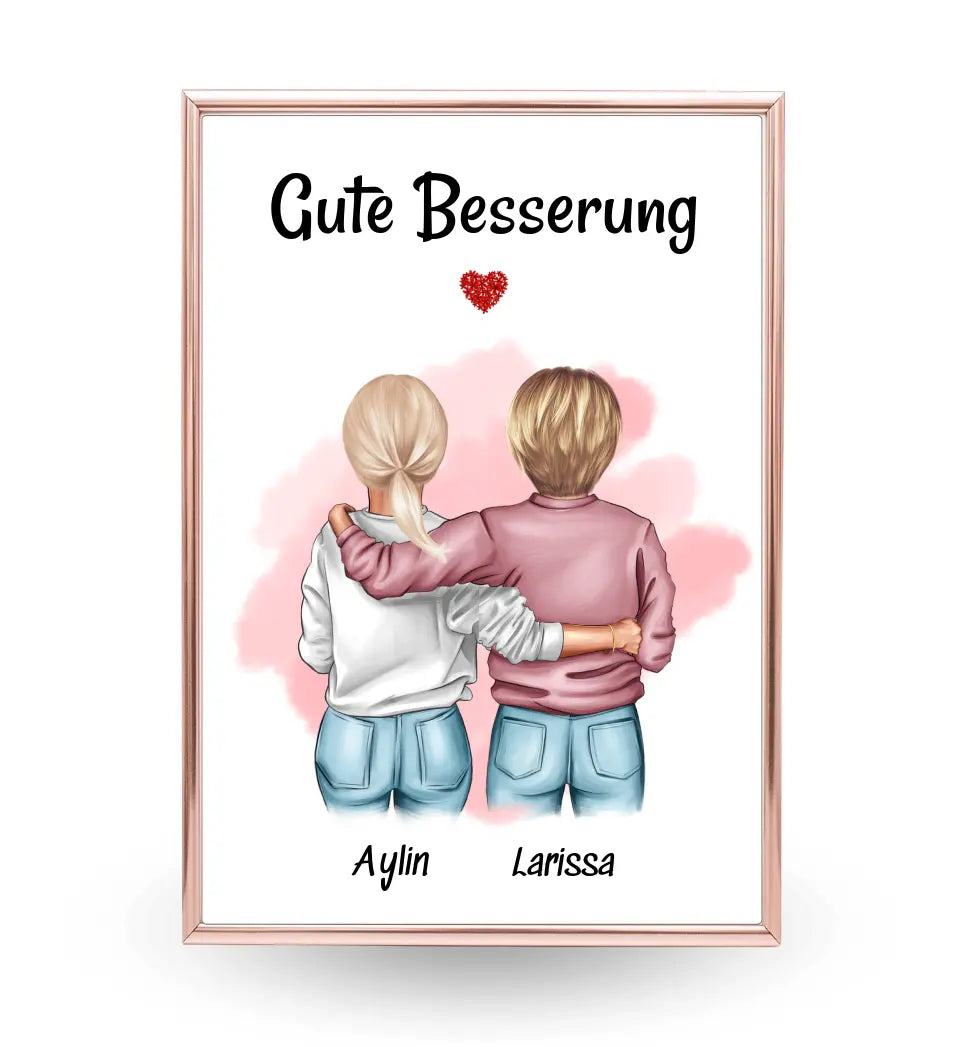 Beste Freundin Gute Besserung Bild Geschenk personalisiert