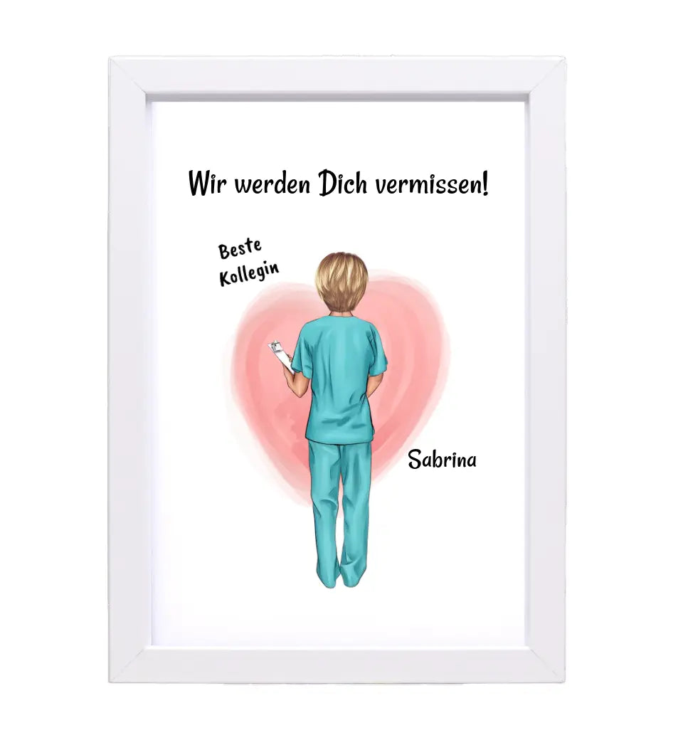 Geschenk Bild für Krankenschwester zum Abschied