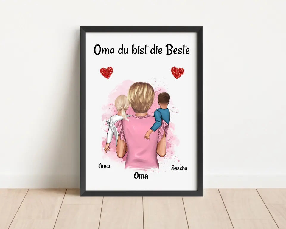 Oma kleine Enkel Poster personalisiert