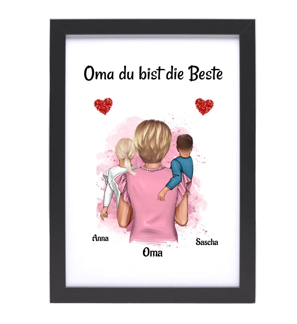 Oma kleine Enkel Poster personalisiert