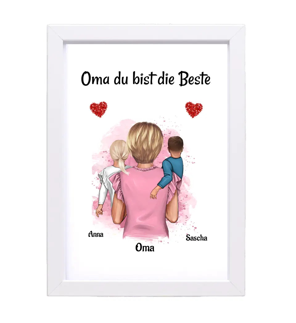 Oma kleine Enkel Poster personalisiert