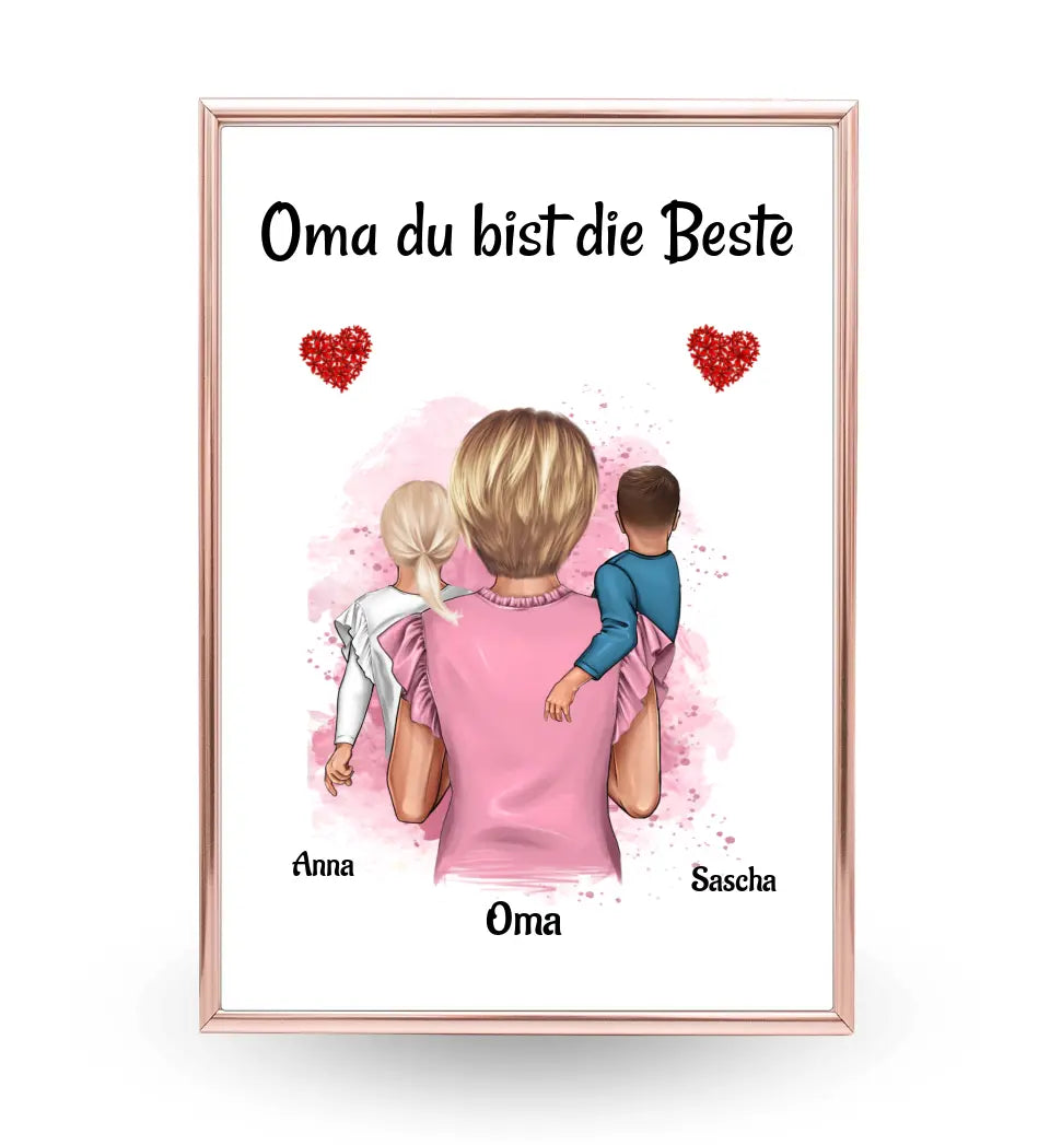 Oma kleine Enkel Poster personalisiert