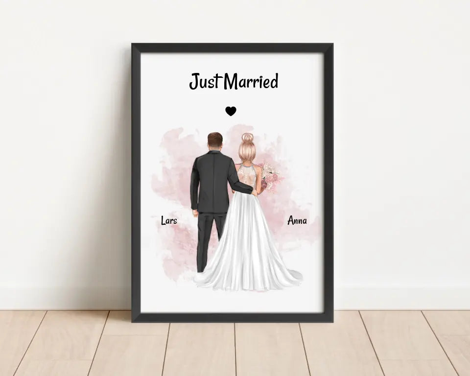 Hochzeitspaar Poster personalisiert