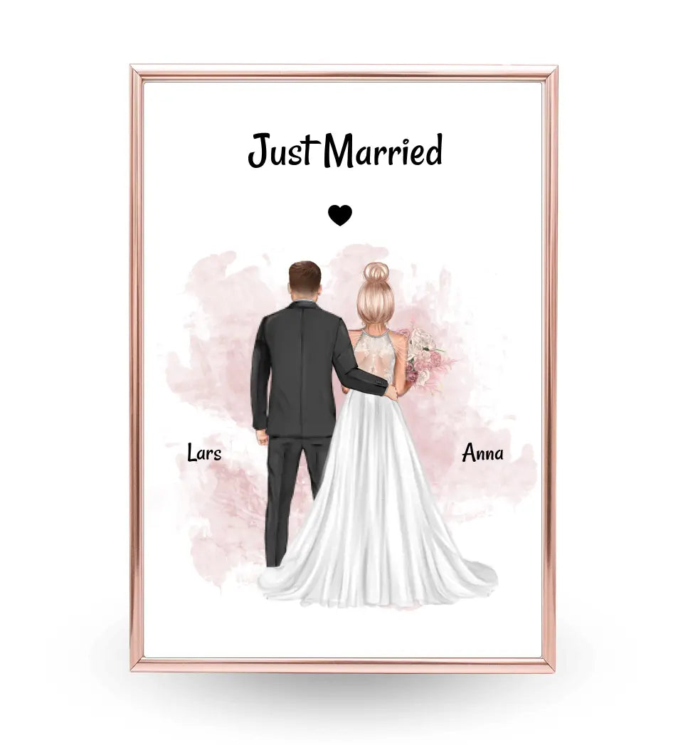 Hochzeitspaar Poster personalisiert