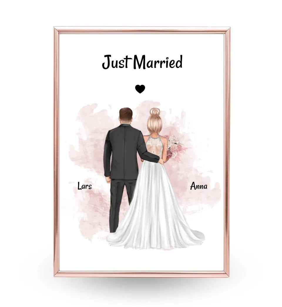 Hochzeitspaar Poster personalisiert