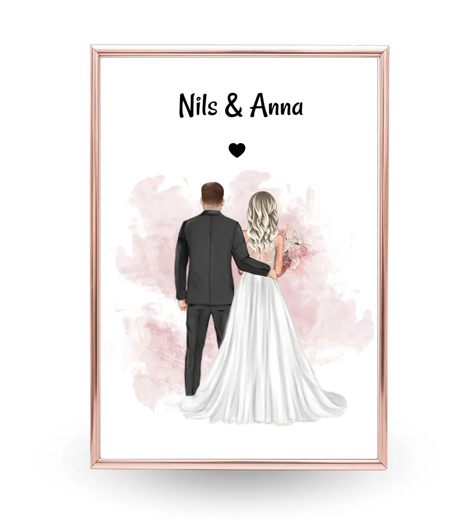 Geschenk Brautpaar Bild zur Hochzeit personalisieren