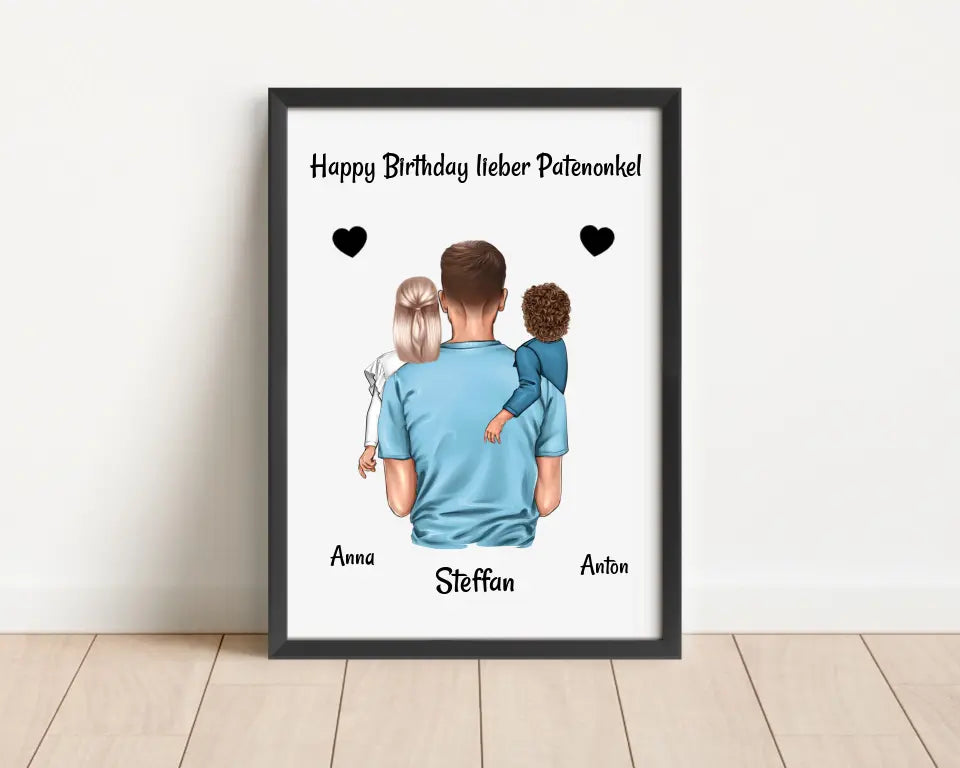 Patenonkel Geburtstagsgeschenk Bild personalisiert