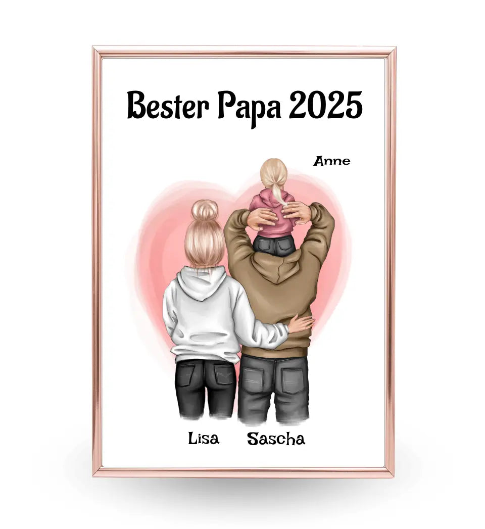 Erster Vatertagsgeschenk Familie Poster personalisiert