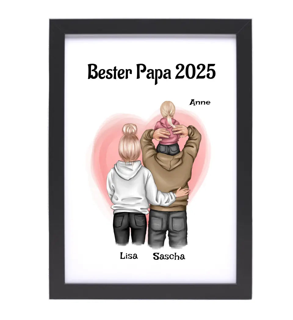 Erster Vatertagsgeschenk Familie Poster personalisiert