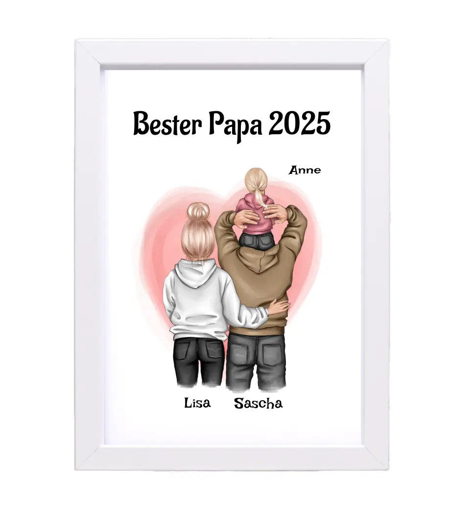 Erster Vatertagsgeschenk Familie Poster personalisiert