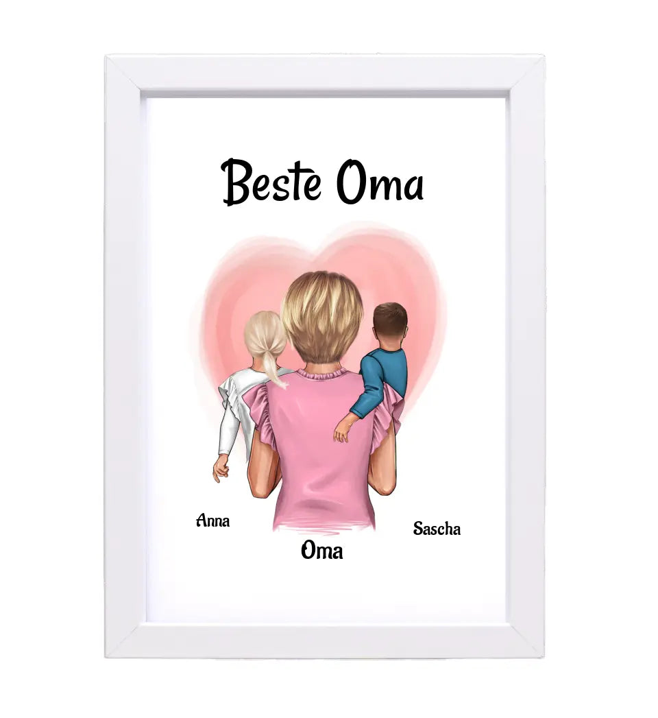 Oma Enkel Muttertagsgeschenk Bild personalisiert, Poster Geschenk zum Muttertag