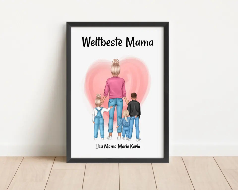 Muttertagsgeschenk Mama Kinder Bild personalisiert