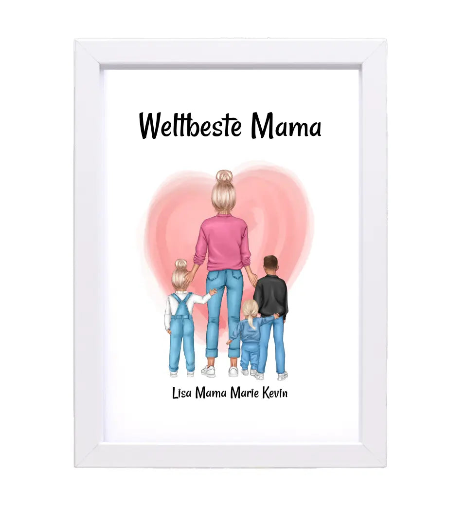 Muttertagsgeschenk Mama Kinder Bild personalisiert - Cantty