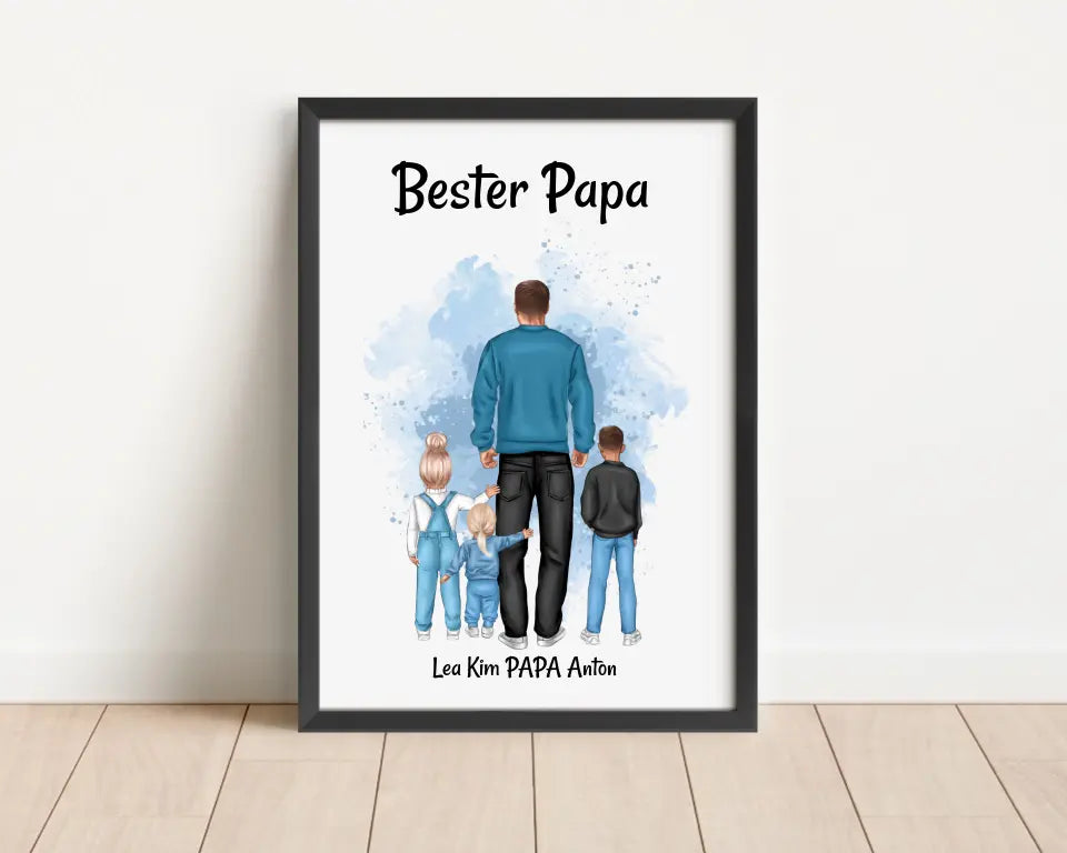 Vatertagsgeschenk Papa Kinder Bild & Poster personalisiert