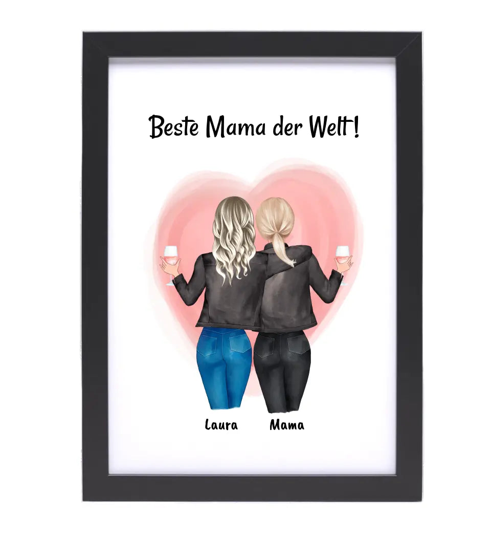 Muttertagsgeschenk Mama Tochter Bild personalisiert