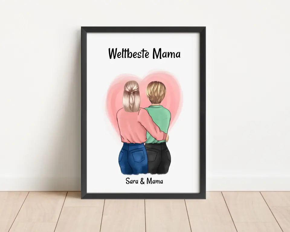 Geschenk Mutter Tochter Poster zum Muttertag personalisiert