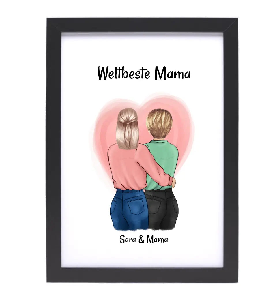 Geschenk Mutter Tochter Poster zum Muttertag personalisiert