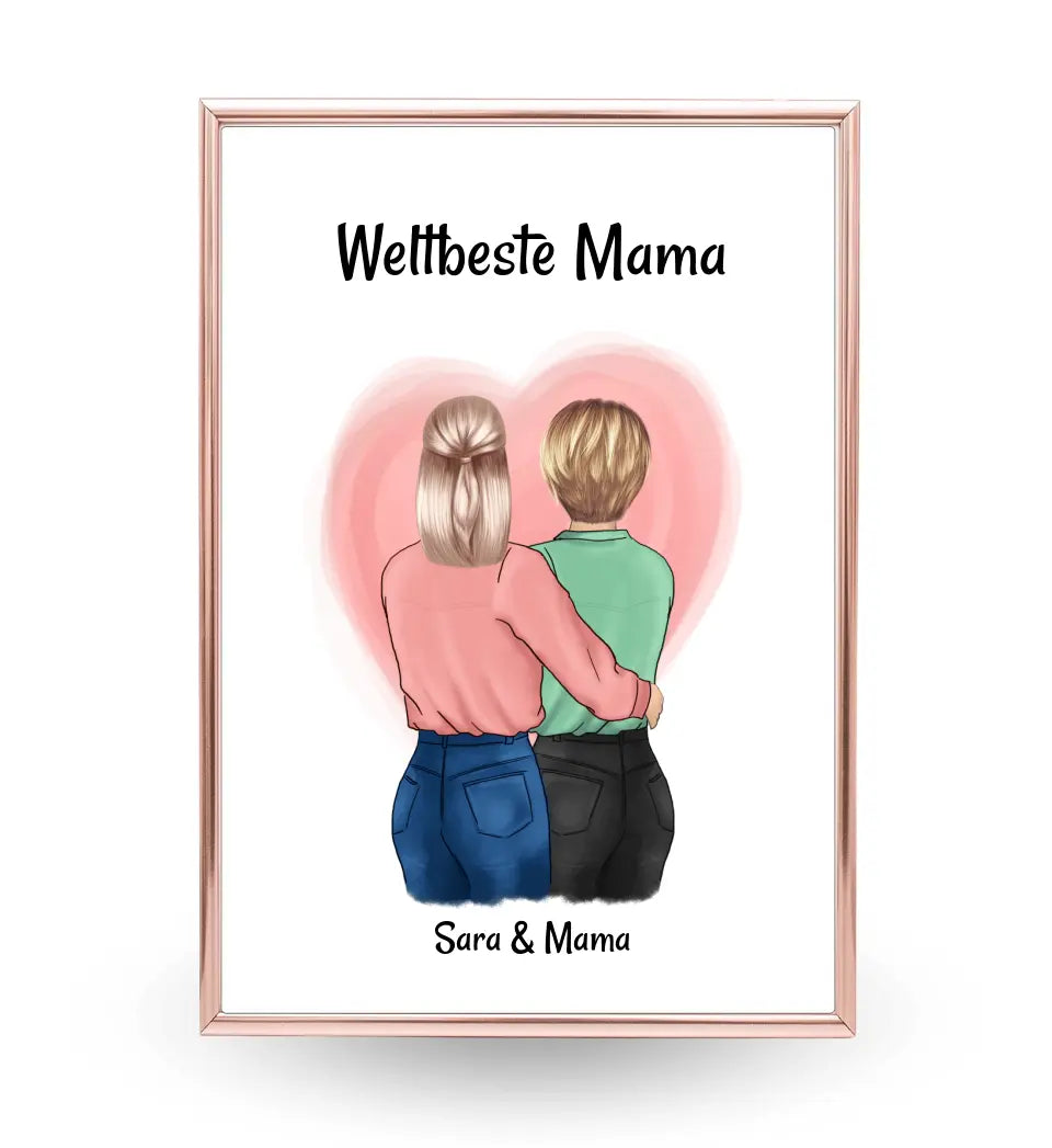 Geschenk Mutter Tochter Poster zum Muttertag personalisiert