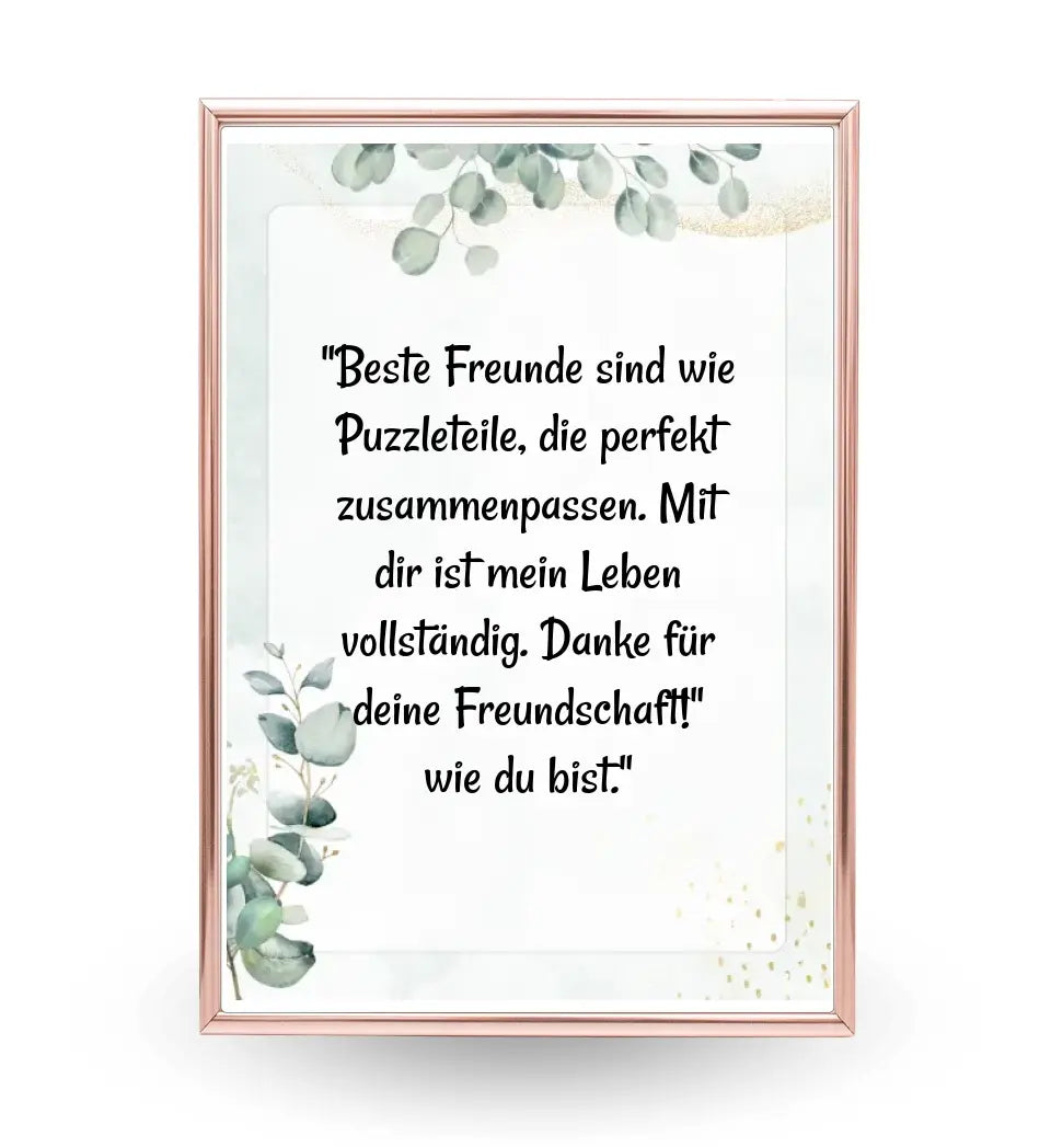 Beste Freundin Spruch Geschenk Poster personalisiert