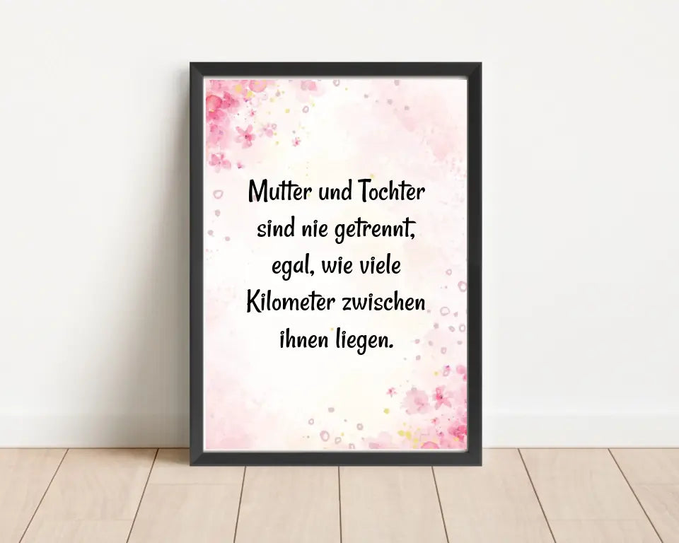 Mama und Tochter Spruch Poster Geschenk selber gestalten