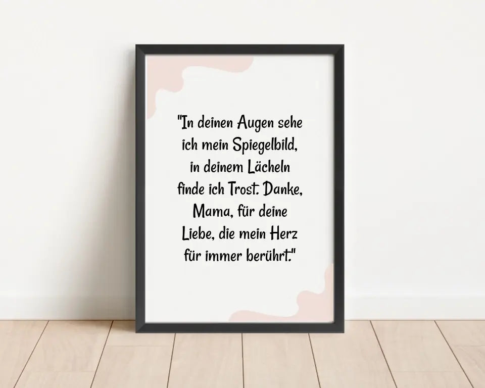 Mama Danke Spruch Poster personalisiert