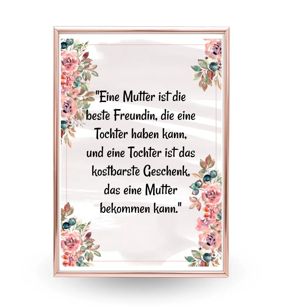 Poster mit Spruch für Mutter und Tochter