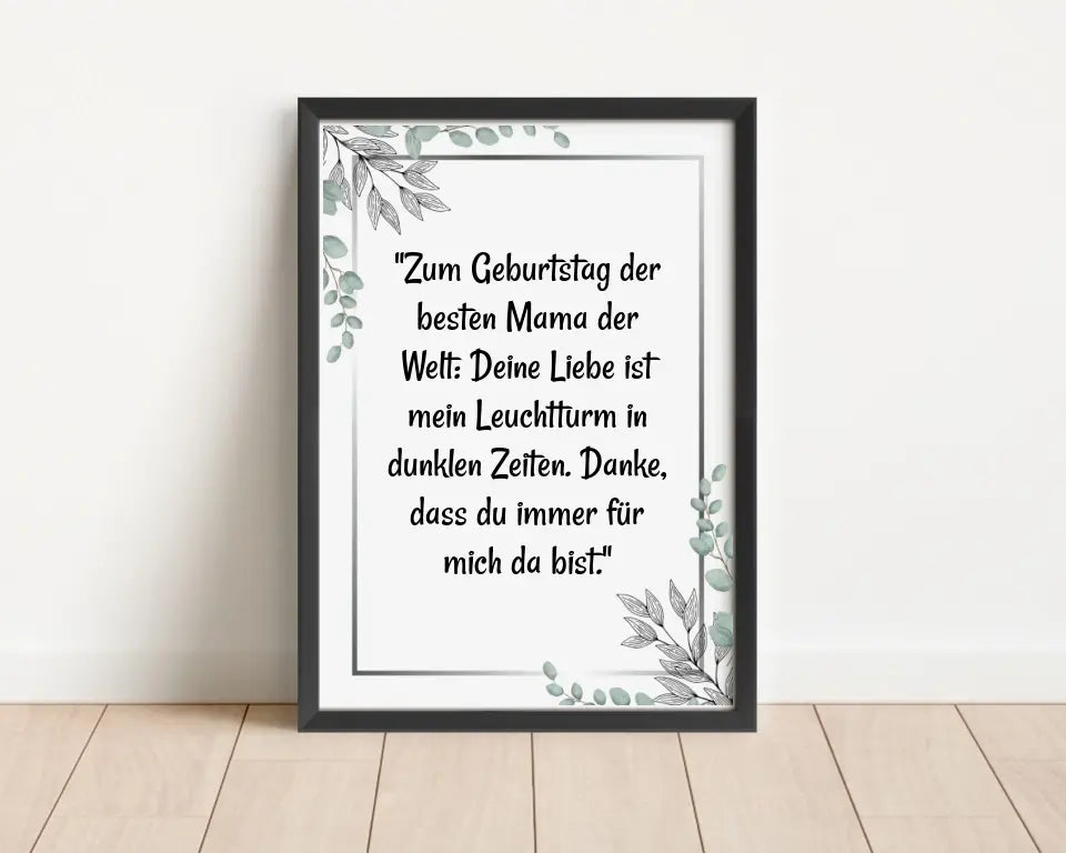 Mutter Tochter Spruch Poster Geschenk für Mama zum Geburtstag