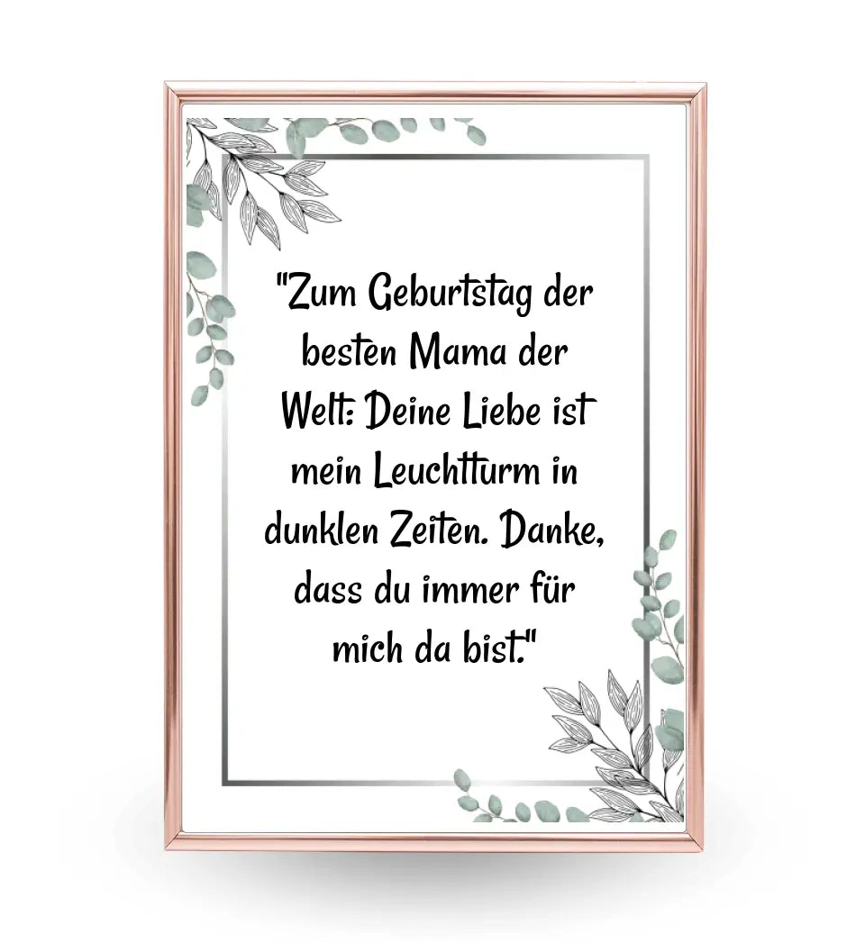 Mutter Tochter Spruch Poster Geschenk für Mama zum Geburtstag