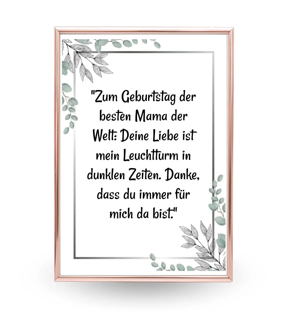 Mutter Tochter Spruch Poster Geschenk für Mama zum Geburtstag