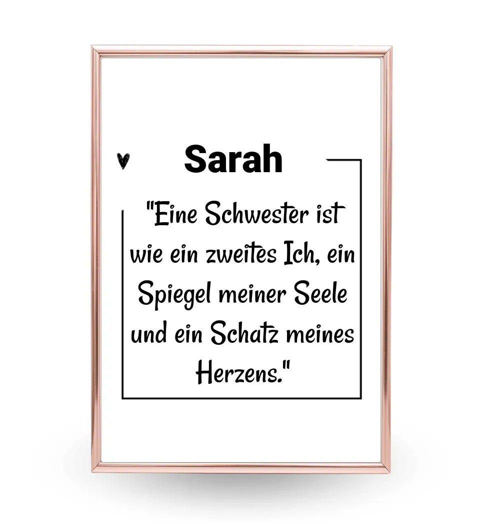 Schwester Definition Poster mit Name und Spruch personalisiert