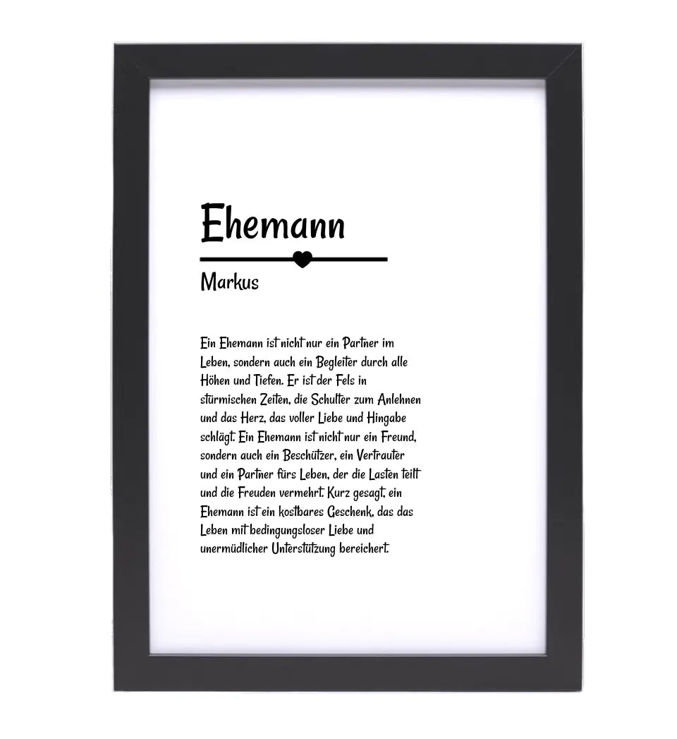 Ehemann Definition Poster Geschenk personalisiert