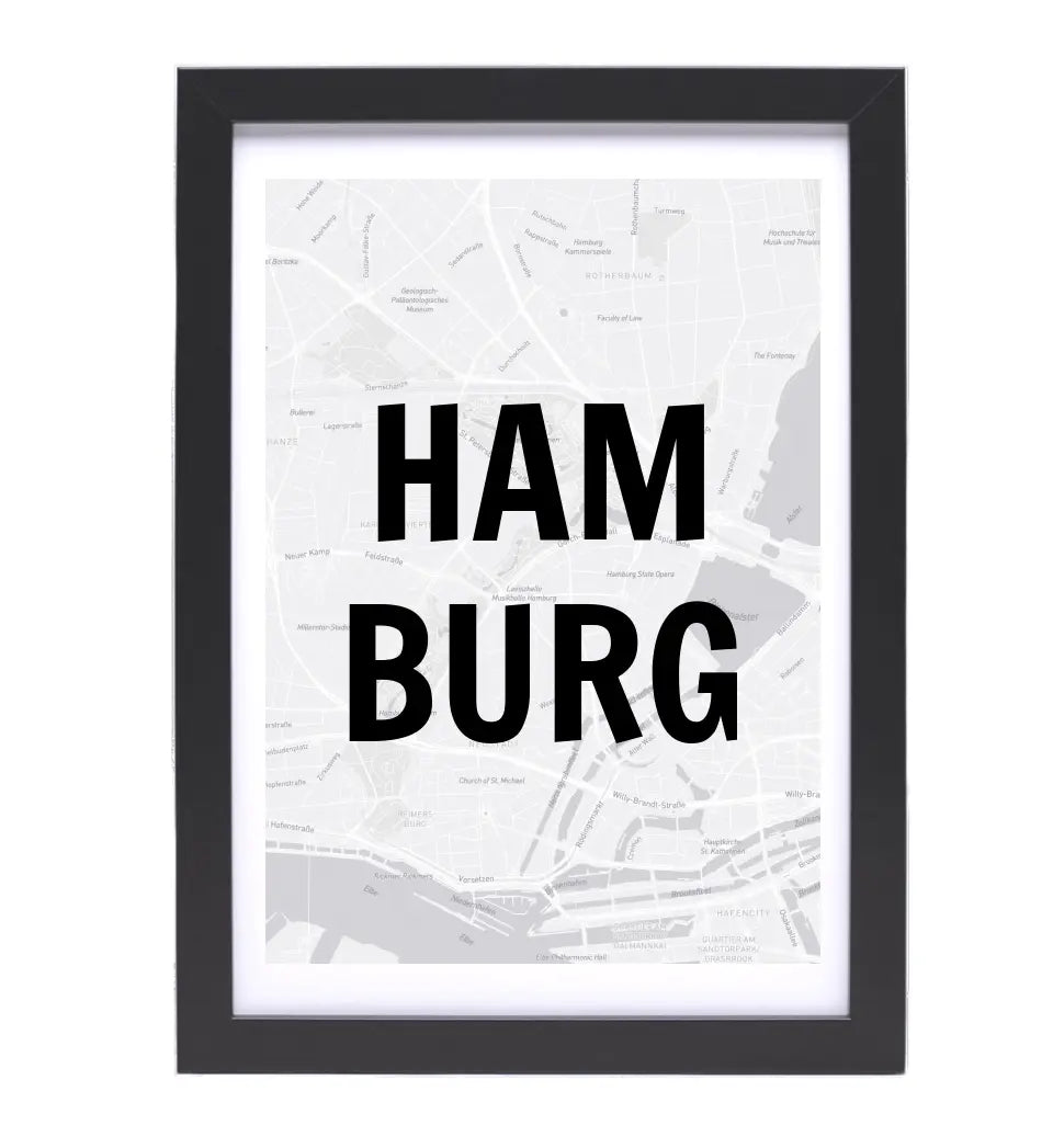 Lieblingsstadt Hamburg Koordinaten Straßenkarte Poster personalisiert