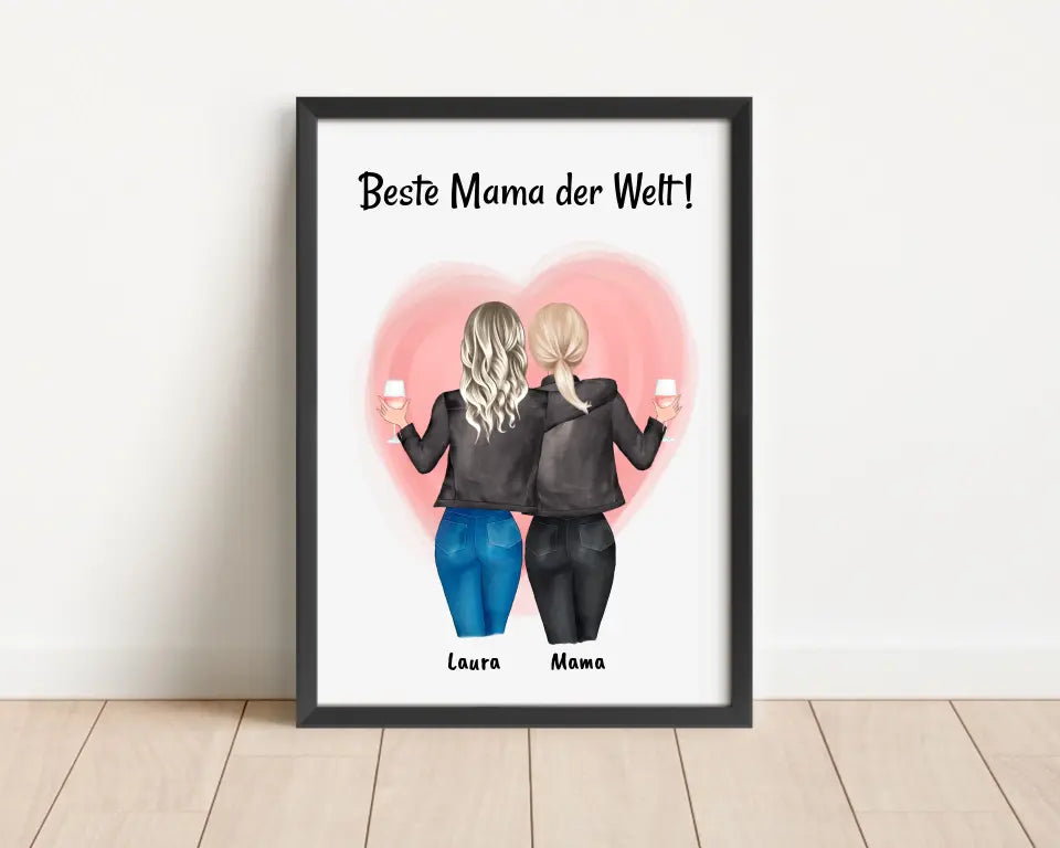 Muttertag Poster Geschenk mit Tochter