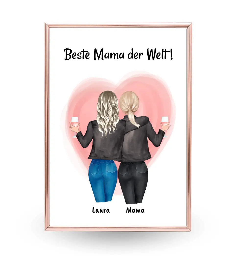 Muttertag Poster Geschenk mit Tochter