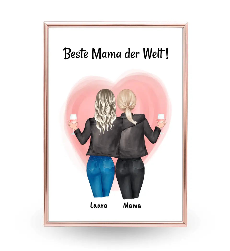 Muttertag Poster Geschenk mit Tochter