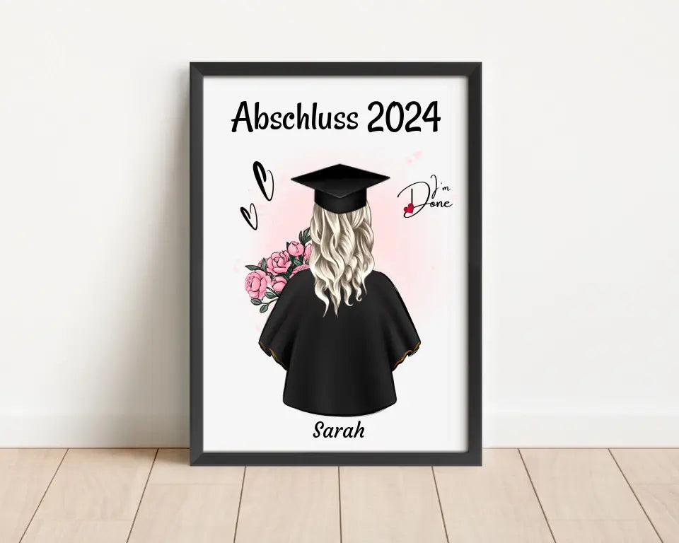 Tochter Abschluss Poster Abitur, Bachelor & Ausbildung Geschenk gestalten