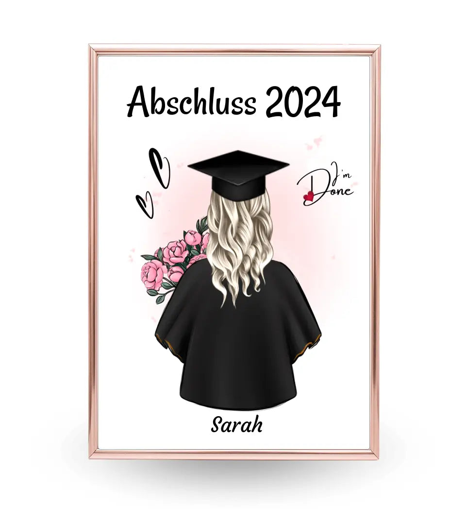 Tochter Abschluss Poster Abitur, Bachelor & Ausbildung Geschenk gestalten