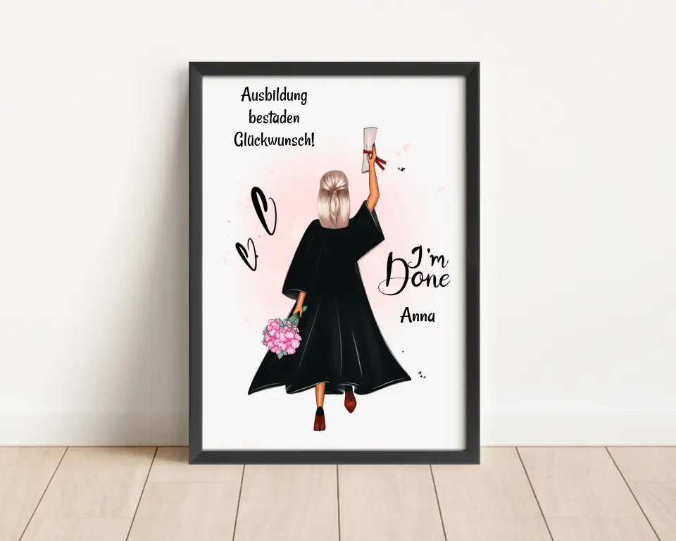 Berufsausbildung Mädchen Abschluss bestanden Geschenk Poster