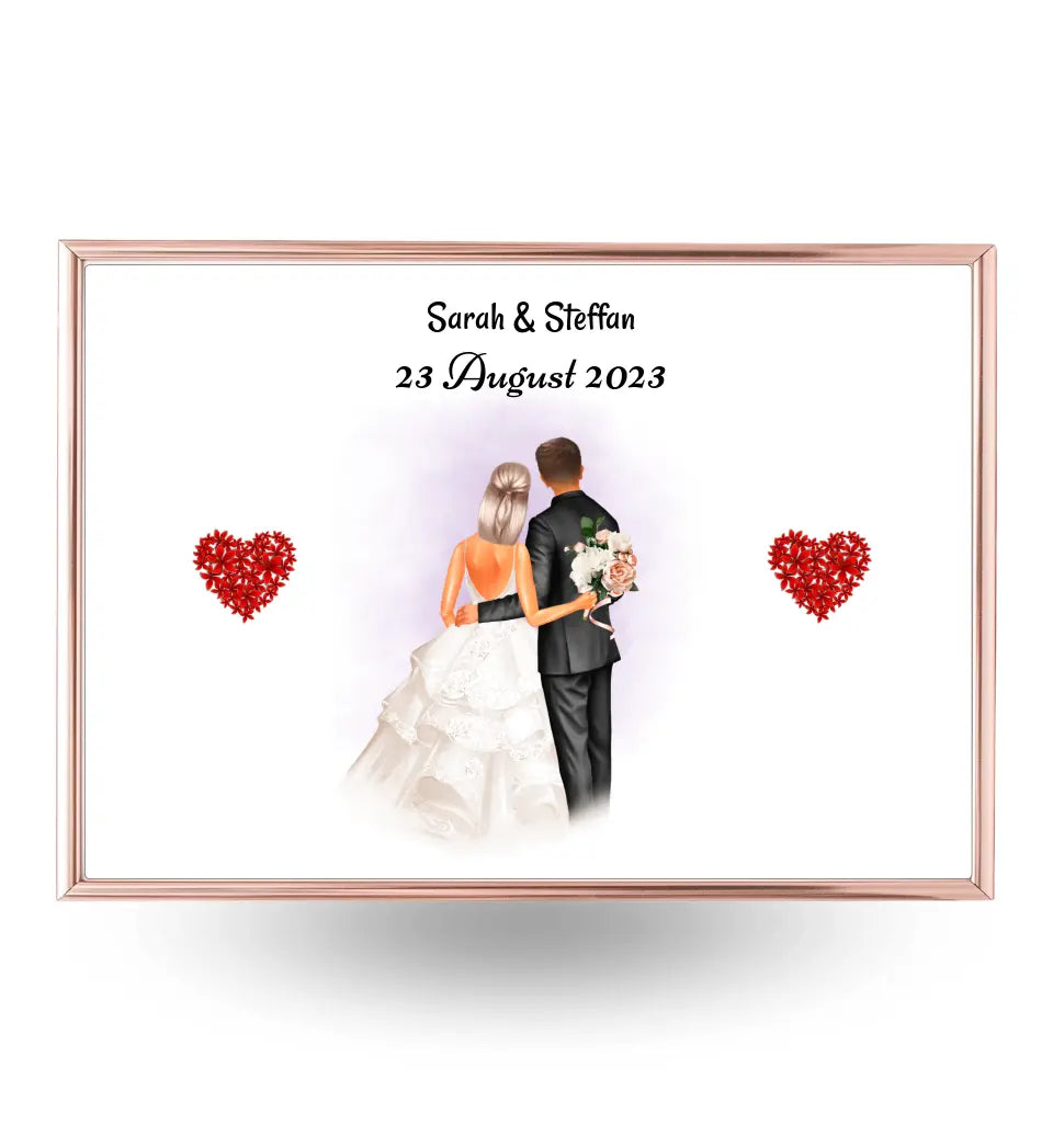 Geschenk Hochzeitspaar Poster personalisiert