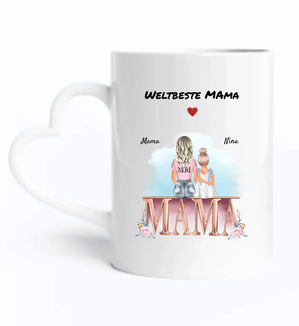 Geschenk Mutter und kleine Tochter Tasse personalisiert - Cantty